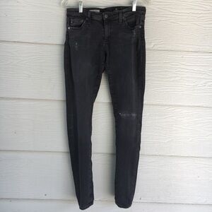 AG The Legging Super Skinny Distressed Grey Black - Sz 28R